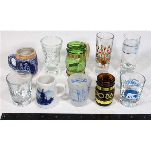 10 SOUVENIR SHOT GLASSES