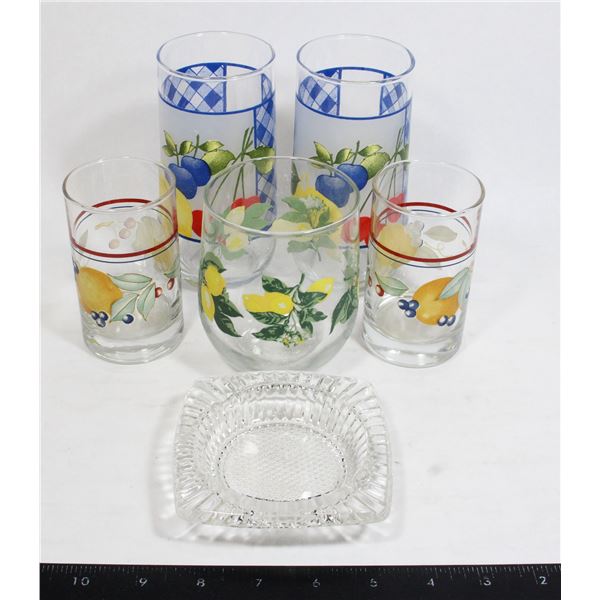 5 VARIOUS FRUIT GLASSES