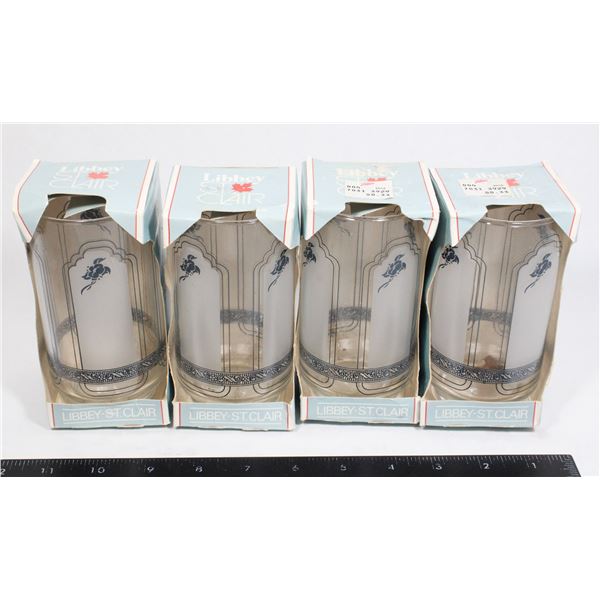 4 BOXED LIBBEY-ST.CLAIR GLASSES WITH ORIGINAL PRIC