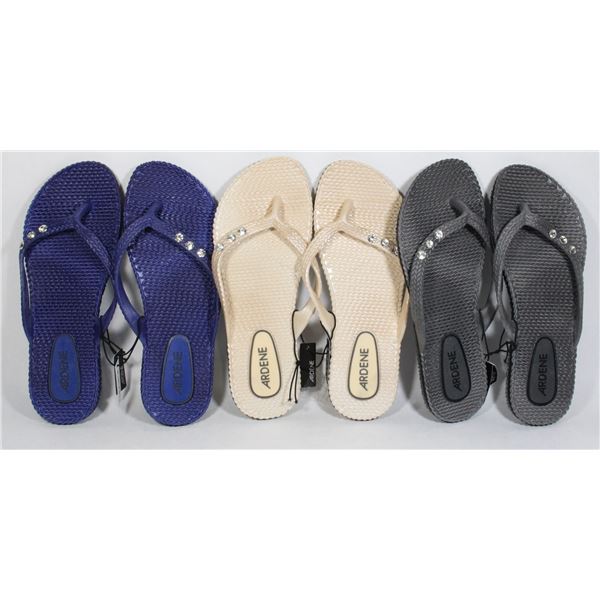 3 NEW PAIRS OF SIZE 8 FLIP FLOPS