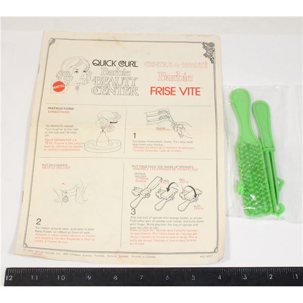 QUICK CURL BARBIE BEAUTY CENTER BOOKLET