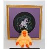 Image 1 : CROSS STITCH UNICORN IN OAK FRAME 16 X16"