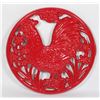 Image 2 : RED ENAMELED  CAST IRON TRIVET