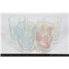 Image 1 : 5 MCM FEDERAL GLASS PASTEL FLORAL JUICE GLASSES
