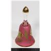 Image 1 : 1960'S CRANBERRY GLASS BELL WITH GOLD FLORAL