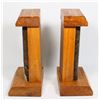Image 2 : HEAVY, SOLID WOOD BOOK ENDS WITH AN UNKNOWN STONE