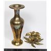 Image 1 : LILY FLOWER BRASS CANDLE HOLDER AND VASE