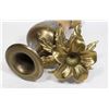 Image 2 : LILY FLOWER BRASS CANDLE HOLDER AND VASE