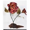 Image 1 : HANDMADE COPPER ROSES IN A BURL WOOD BASE