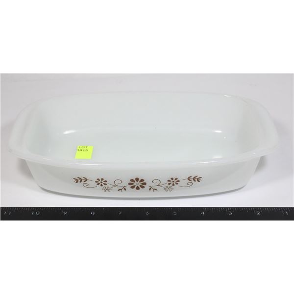 PYREX OVENWARE #16 "BROWN DAISY" PYR-O-REY DYNAW