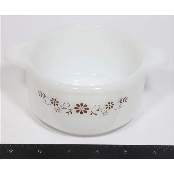 PYREX OVENWARE SOUP BOWL "BROWN DAISY" PYR-O-REY