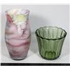 Image 1 : BUBBLE VASE 8" H AND INDIANA GLASS CO. AVOCADO GR