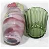 Image 2 : BUBBLE VASE 8" H AND INDIANA GLASS CO. AVOCADO GR