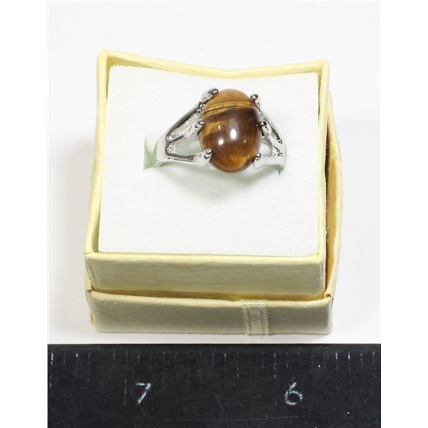 MEN'S SIZE 8.75 RING TIGER'S EYE STONE
