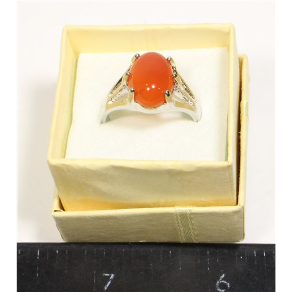 MEN'S SIZE 9.75 RING CARNELIAN BOHO/RED AGATE