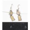 Image 1 : VINTAGE ALPACA SILVER DROP EARRINGS WITH MOTHER OF