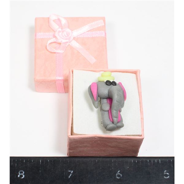 HANDMADE PINS BY MODE: GREY ELEPHANT