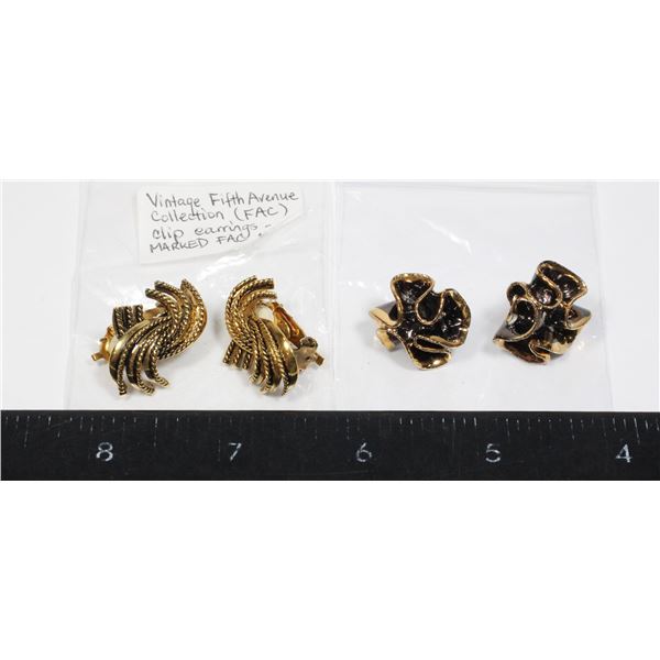 VINTAGE FIFTH AVENUE COLLECTION BUTLER CLIP-ONS