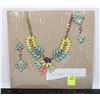 Image 1 : COMPLETE SET - SUSAN GRAVER BIB NECKLACE AND DANGL