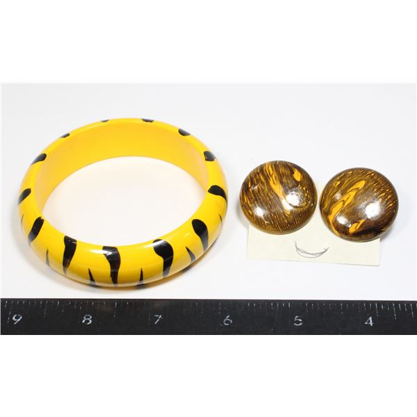 1980'S PUNK DROP EARRINGS AND BRACELET