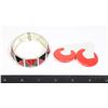 Image 1 : BLACK AND RED GOLD TONE CUFF BRACELET