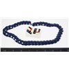 Image 1 : VINTAGE TRIFARI NAVY BLUE LUCITE DISK LINK NECKLACE