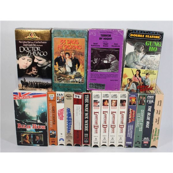 BOX LOT OF VINTAGE VHS MOVIES
