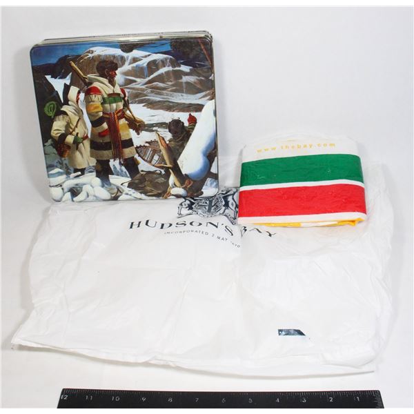 VINTAGE HUDSON BAY TIN WITH HUDSON BAY PLASTIC