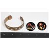Image 1 : VINTAGE COPPER BRACELET WITH RETRO POST EARRINGS