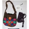 Image 1 : PURPLE PURSE, "BLANK" GOLF BAG, AND VINTAGE EMBR