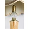 Image 2 : HEAVY WOOD, BRASS + GLASS SHADE LAMP