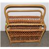 Image 2 : VINTAGE MCM MAGAZINE RACK WITH CURVED BAMBOO FRAME