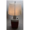 Image 2 : VINTAGE ORANGE + WHITE PLASTIC CAMPING LANTERN WIT