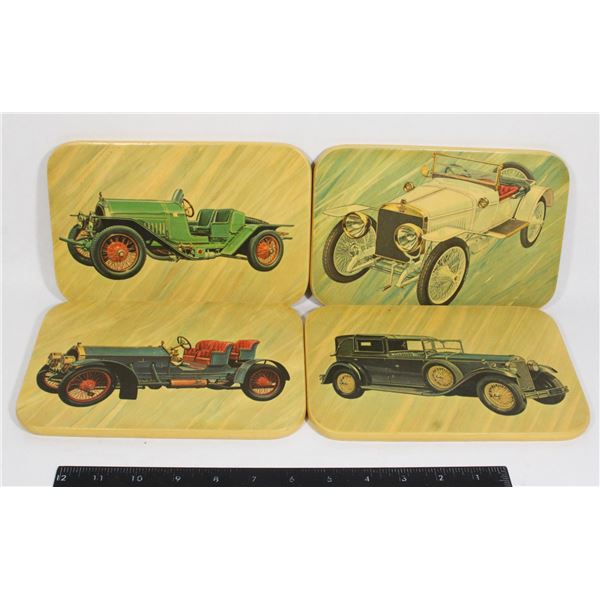 SET OF 4 VINTAGE CAV WOOD PICTURES WITH HANGERS