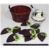 Image 1 : GRAPE WIND CHIMES + GRAPE WICKER BASKET