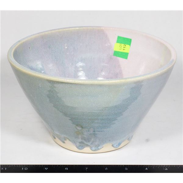 TAPERED DRIP GLAZE POTTERY BOWL