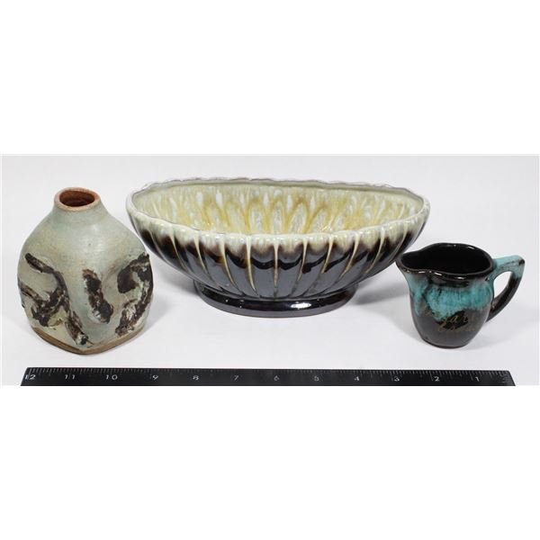 3 POTTERY ITEMS