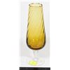 Image 1 : ENESCO AMBER GLASS BUD VASE WITH SCALLOPED EDGE