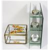 Image 2 : BUTTERFLY SET - BRASS/GLASS