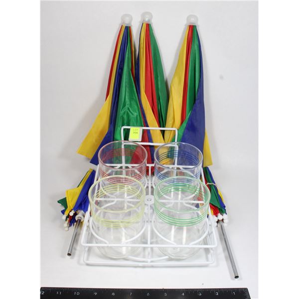 VINTAGE 1984 COCKTAIL CART WITH UMBRELLA