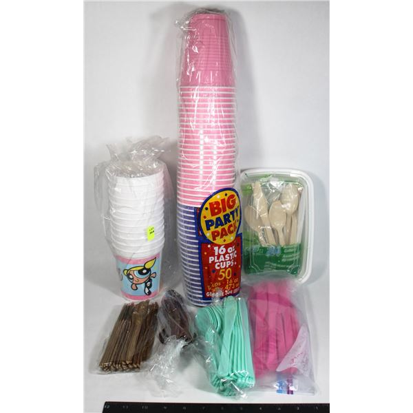 PLASTIC CUPS AND UTENSILS