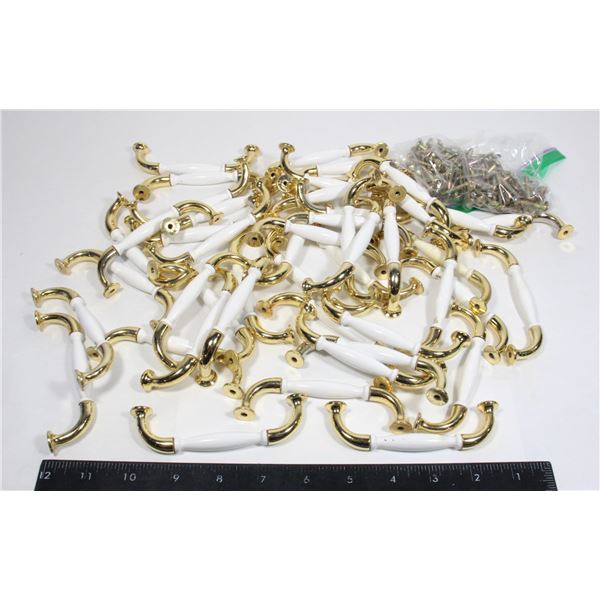 LOT OF 47 HEAVY DUTY BRASS AND CERAMIC AND METAL P
