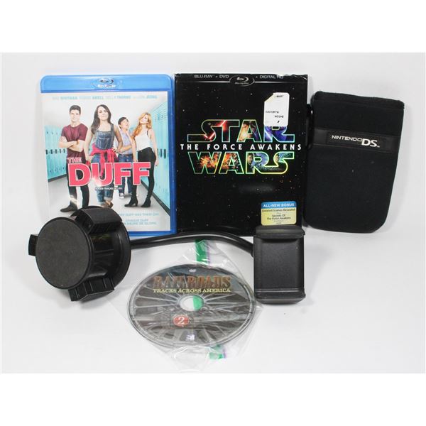 STAR WARS AND THE DUFF BLU RAY, CUP HOLDER PHONE