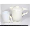 Image 1 : VINTAGE MILK GLASS PEDESTAL MUG AND INSULATED