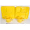 Image 1 : PAIR OF SECTIONED TRAYS WITH MUGS BY TEXAS WARE