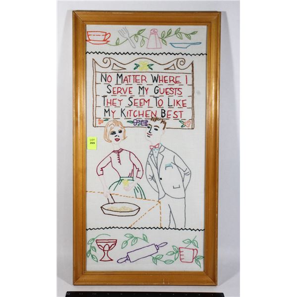 VINTAGE CROSS STITCH PICTURE
