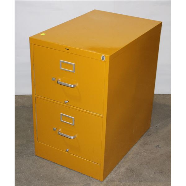 2 DRAWER FILING CABINET - CANARY YELLOW