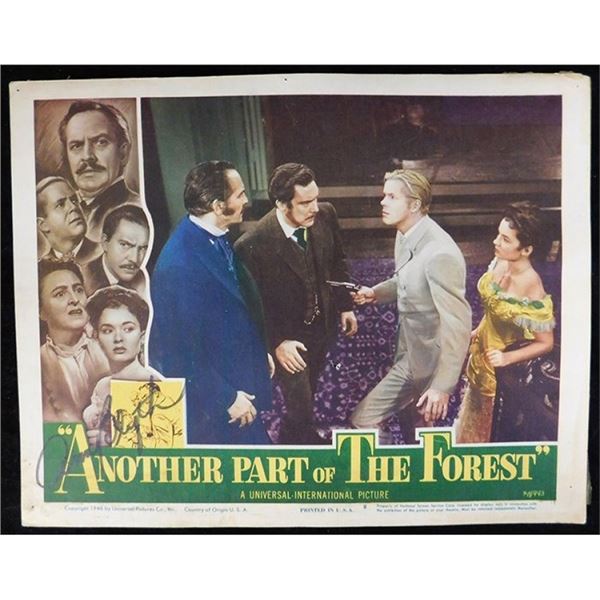 Another Part of The Forest Ann Blyth Signed lobby card. JSA Authenticated