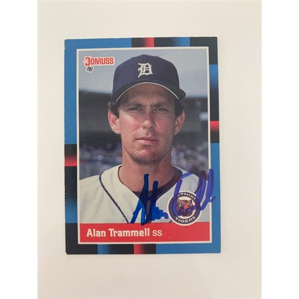 Alan Trammell signed baseball card