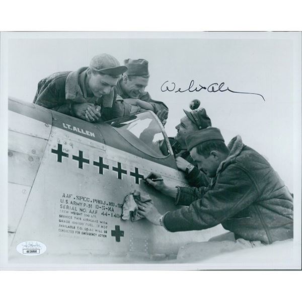 WWII Fighter Pilot William H. Allen Signed Photo JSA Authenticated